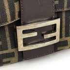 Fendi Shoulder Bag Zucca Pattern Mamma Baguette Canvas Brown — view 4