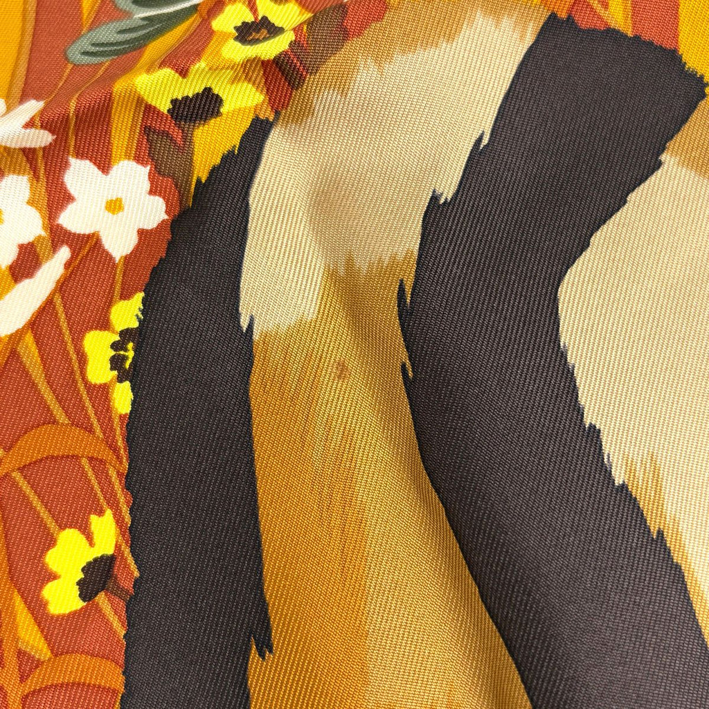 Hermes Carre 90 Tyger Scarf Tiger Silk Orange Multicolor — view 3
