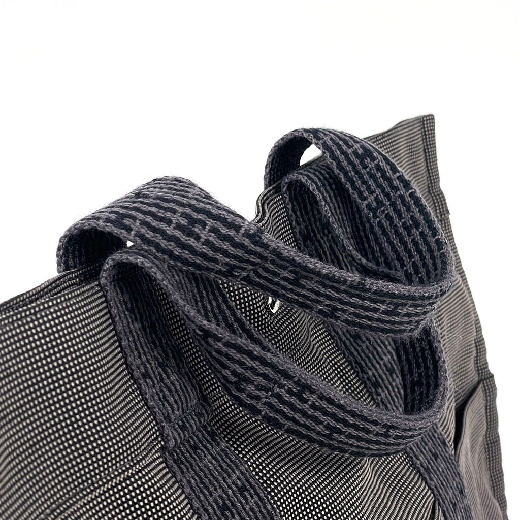 Hermes Herline Tote MM Handbag Nylon Canvas Gray Black — view 6