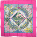 Hermes Carre 90 Giverny Scarf Garden Flower Silk Pink Multicolor