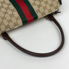 Gucci Paparazzo Medium Top Handle Bag Handbag 2-Way Horsebit GG Canvas Beige — view 4