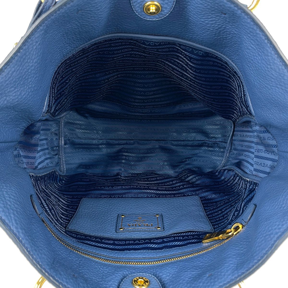 Prada Handbag Leather Blue — view 8