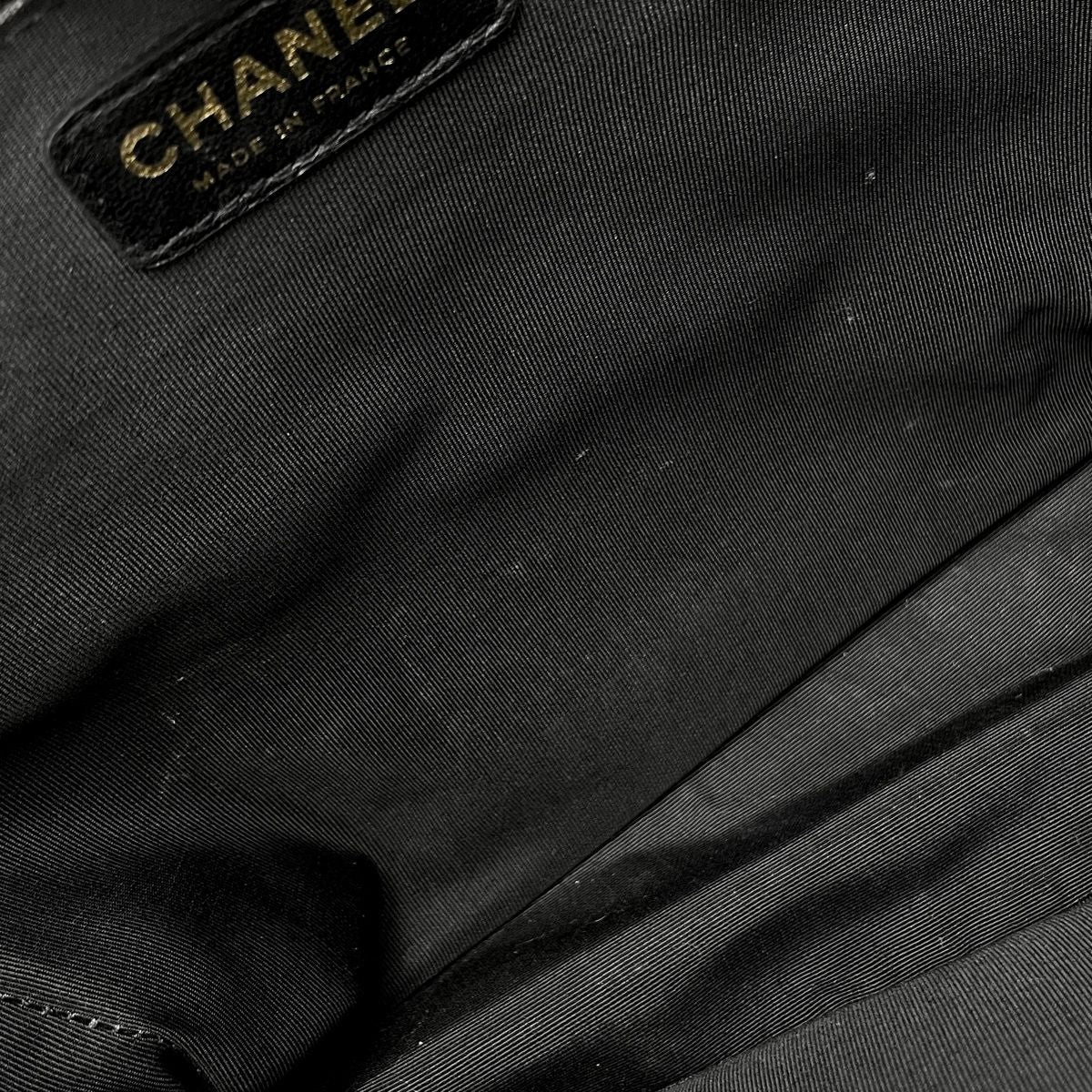 Chanel Tote Bag CC Logo Quilted Petite Shopping PST Caviar Leather Black — view 6
