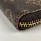 Louis Vuitton Portefeuille Clemence Wallet Zip Around Monogram Brown Fuchsia — view 3