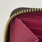 Louis Vuitton Portefeuille Clemence Wallet Zip Around Monogram Brown Fuchsia — view 6
