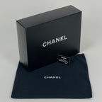Chanel Shoulder Bag CC Logo Wood Chain Caviar Leather Black — view 7