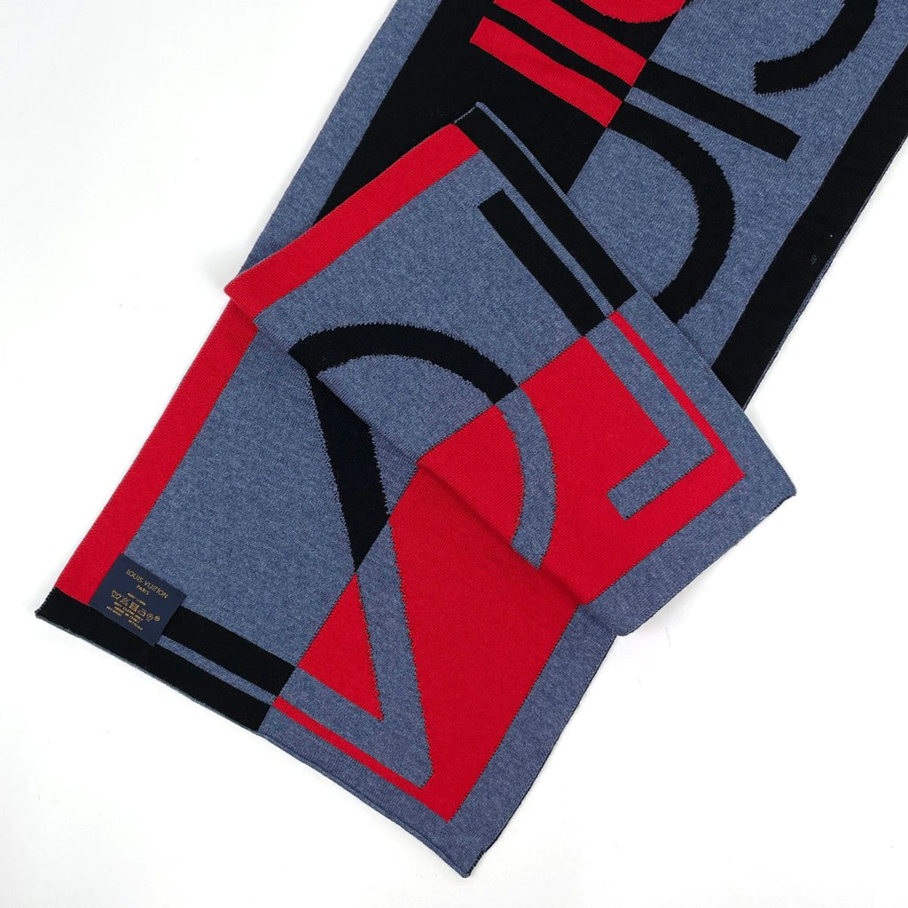 Louis Vuitton Echarpe LV Horizon Scarf Wool Blue Black Red — view 2
