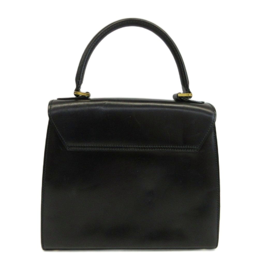 Celine Vintage Handbag Shoulder 2-Way Leather One Handle Turnlock Logo Gold — view 2