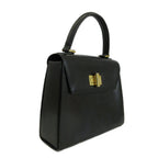 Celine Vintage Handbag Shoulder 2-Way Leather One Handle Turnlock Logo Gold — view 5