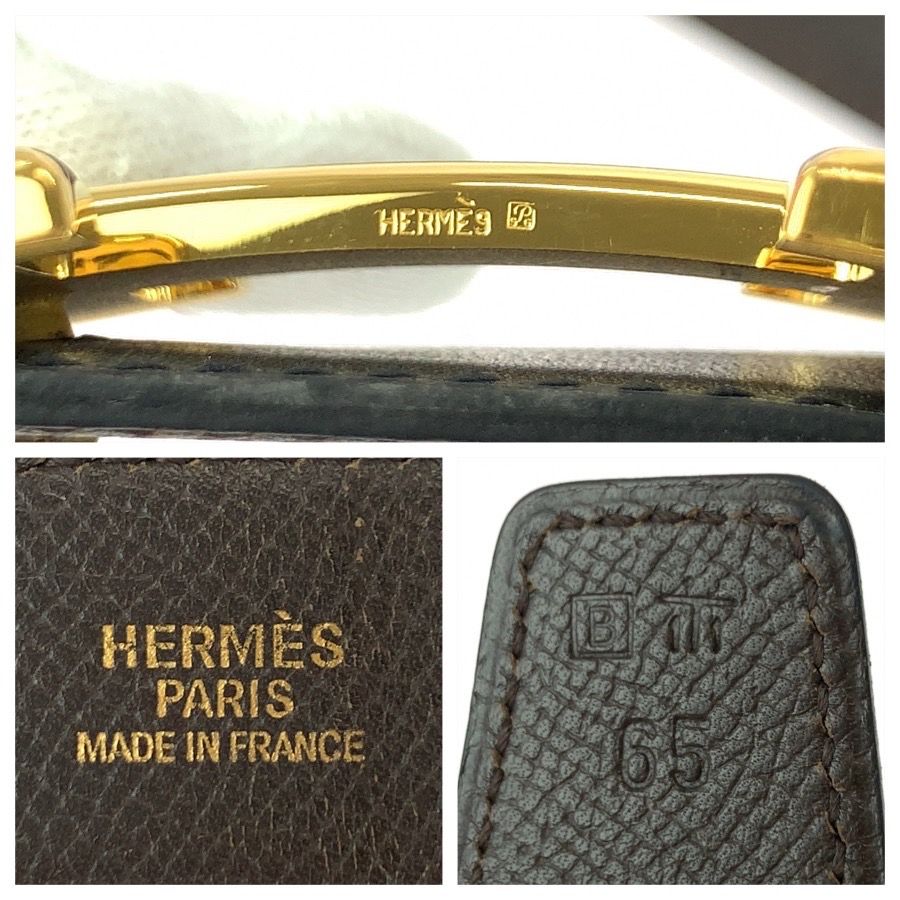 Hermes Constance H Buckle Reversible 65 Noir Black Brown Belt — view 3