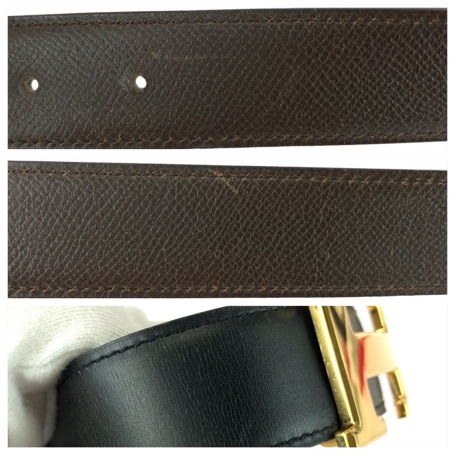 Hermes Constance H Buckle Reversible 65 Noir Black Brown Belt — view 6