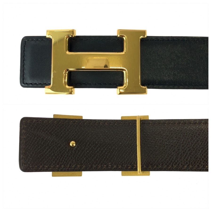 Hermes Constance H Buckle Reversible 65 Noir Black Brown Belt — view 4