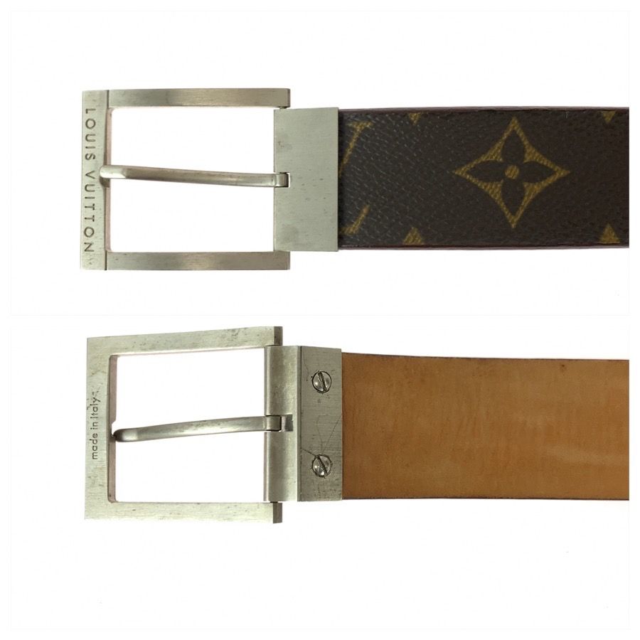 Louis Vuitton Monogram Line 90 Brown Silver Metal Belt — view 4