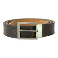 Louis Vuitton Monogram Line 90 Brown Silver Metal Belt