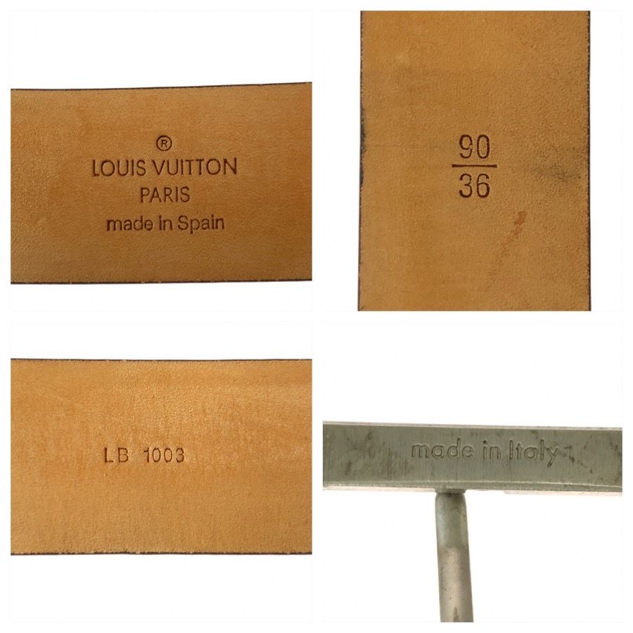 Louis Vuitton Monogram Line 90 Brown Silver Metal Belt — view 3