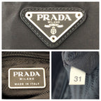 Prada Tessuto Black Silver Nylon Shoulder Bag Pochette — view 3