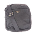 Prada Tessuto Black Silver Nylon Shoulder Bag Pochette