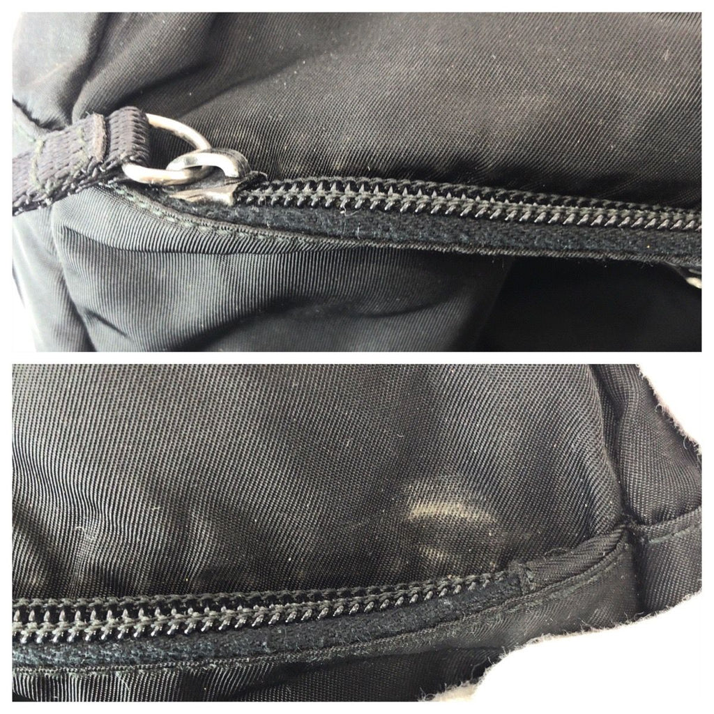 Prada Tessuto Black Silver Nylon Shoulder Bag Pochette — view 5