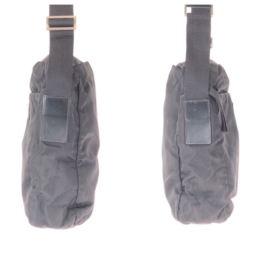 Prada Tessuto Black Silver Nylon Shoulder Bag Pochette — view 7