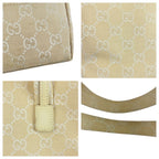 Gucci Beige GG Canvas Leather Tote Bag — view 6