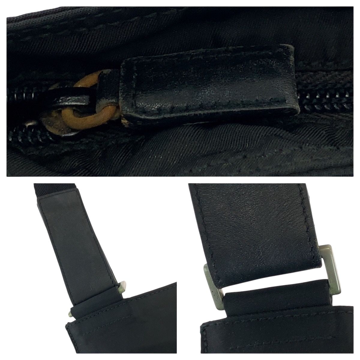 Prada Tessuto Black Silver Nylon Shoulder Bag — view 6
