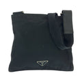Prada Tessuto Black Silver Nylon Shoulder Bag