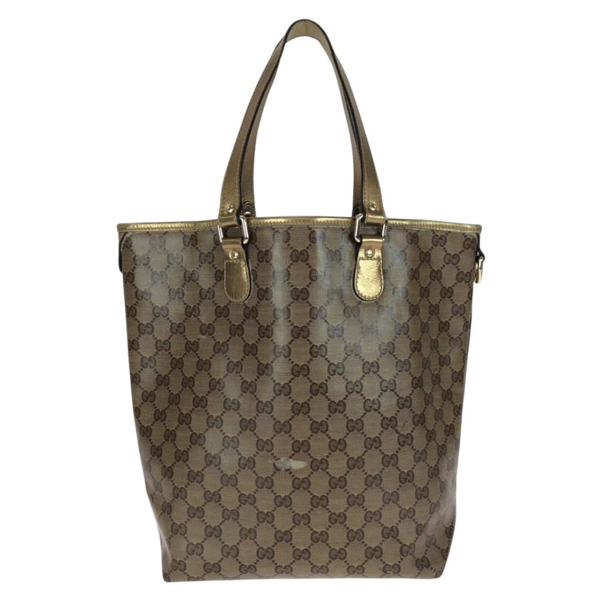 Gucci GG Crystal Beige Gold Tote Shoulder Bag — view 2