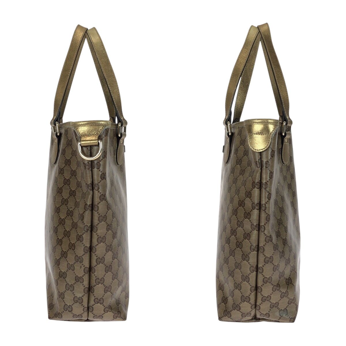Gucci GG Crystal Beige Gold Tote Shoulder Bag — view 8