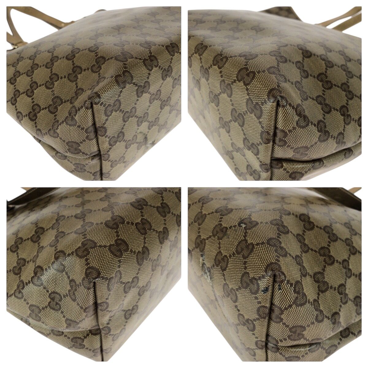 Gucci GG Crystal Beige Gold Tote Shoulder Bag — view 4