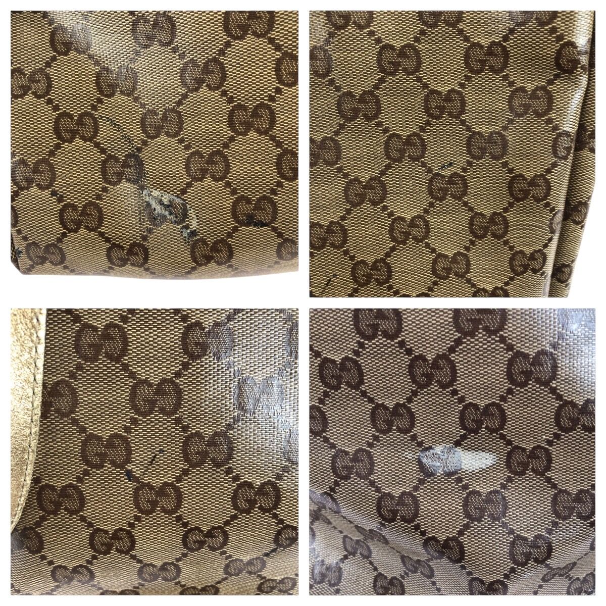 Gucci GG Crystal Beige Gold Tote Shoulder Bag — view 5
