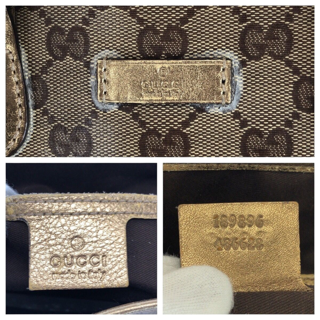 Gucci GG Crystal Beige Gold Tote Shoulder Bag — view 3