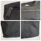 Prada Tessuto Black Silver Nylon Shoulder Bag — view 5
