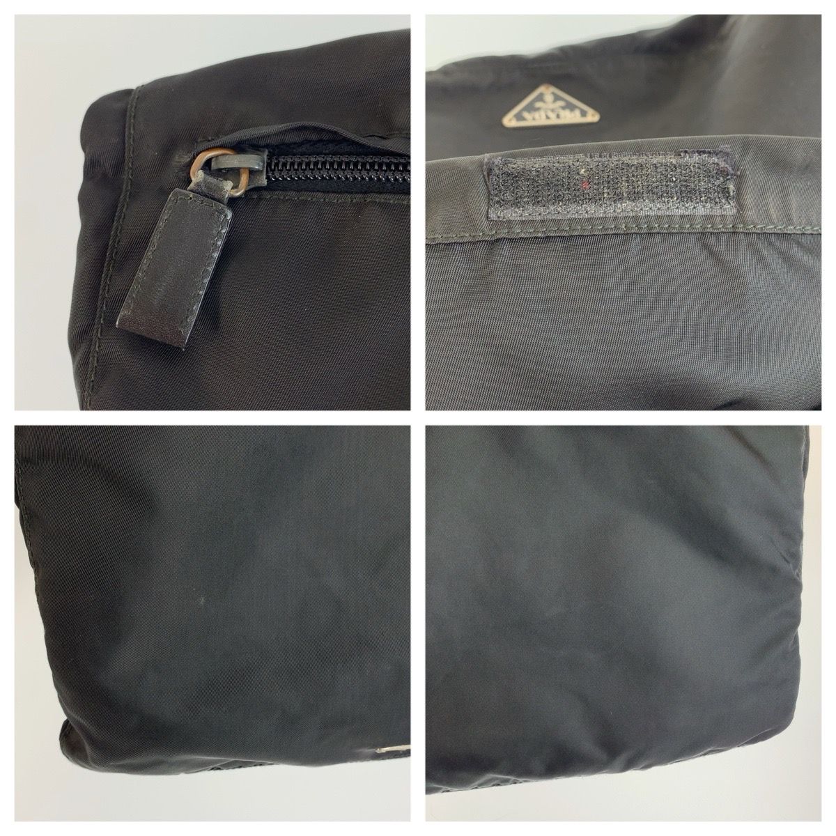 Prada Tessuto Black Silver Nylon Shoulder Bag — view 5