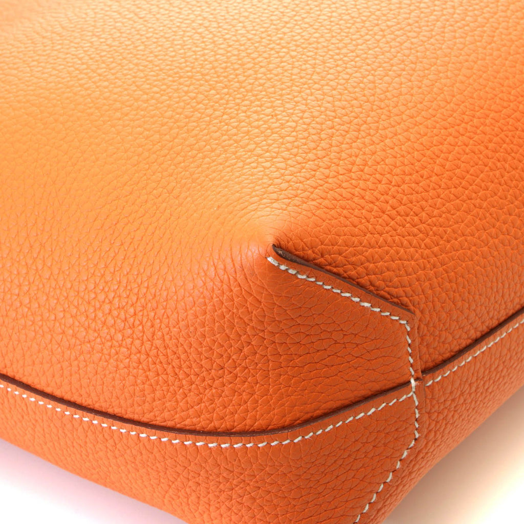 Hermes Cabas Sellier 31 Bag Taurillon Clemence Orange — view 8