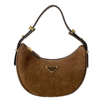 Prada Shoulder Bag Arke Small Leather Dark Brown
