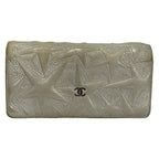 Chanel Wallet Silver CC Logo Star Glitter Lambskin