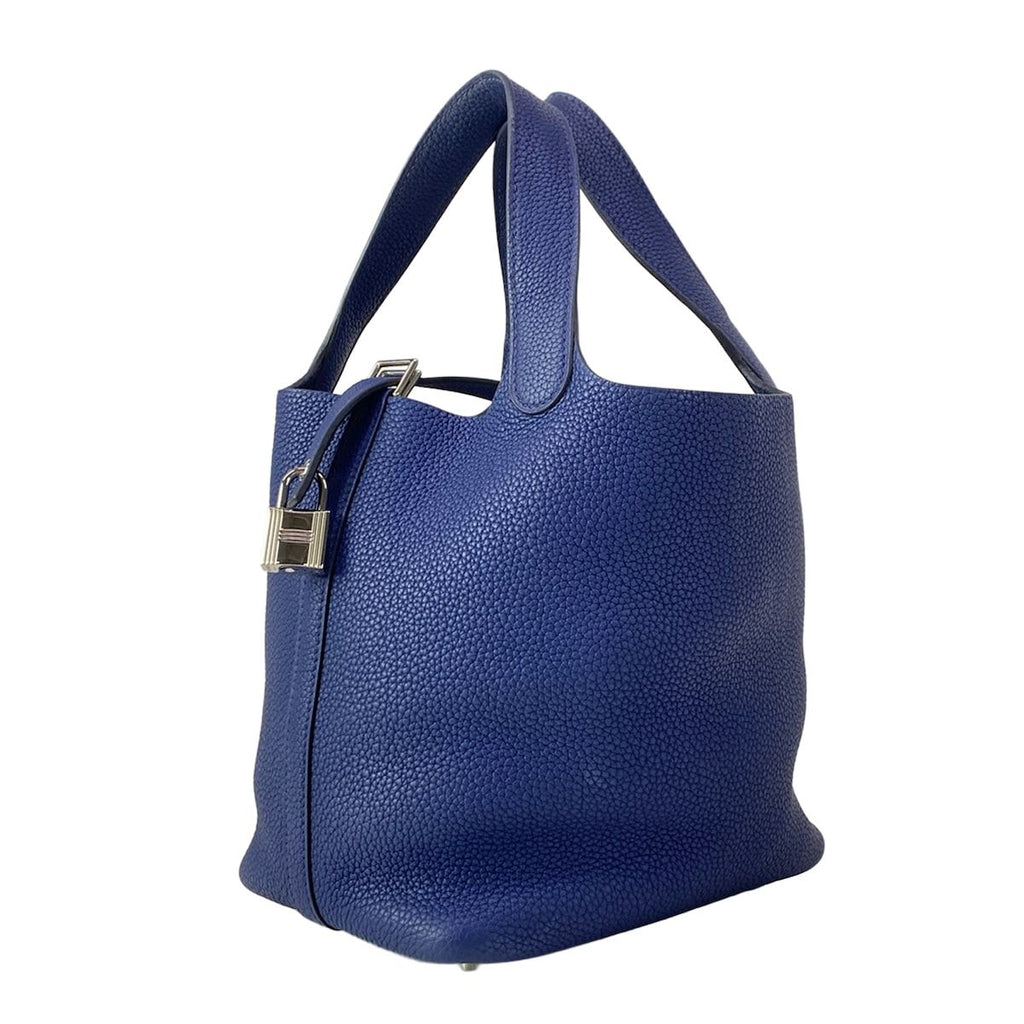 Hermes Handbag Picotin Lock PM Blue Silver