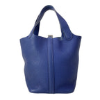 Hermes Handbag Picotin Lock PM Blue Silver — view 4