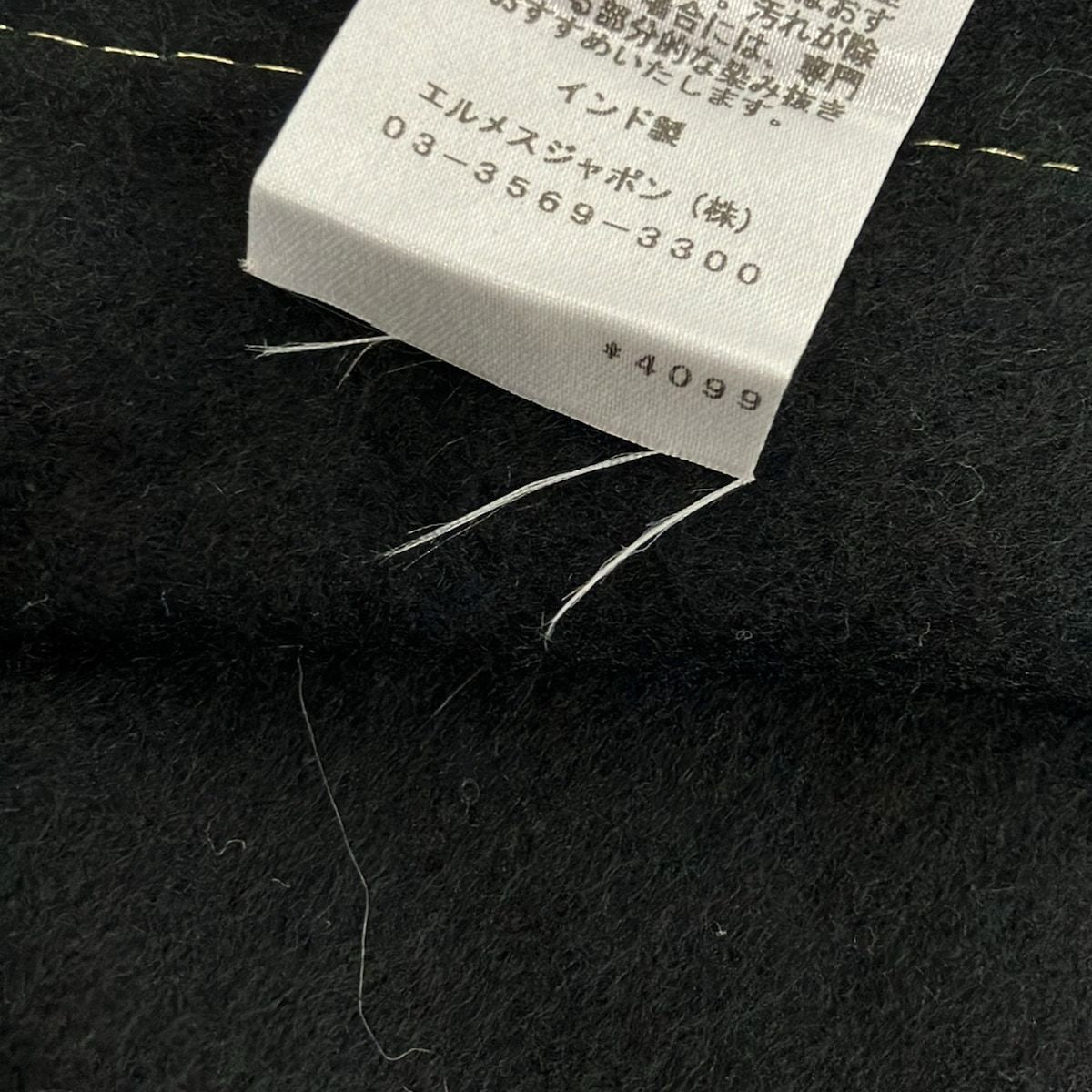 Hermes Shawl Black Gold Cashmere Scarf — view 5