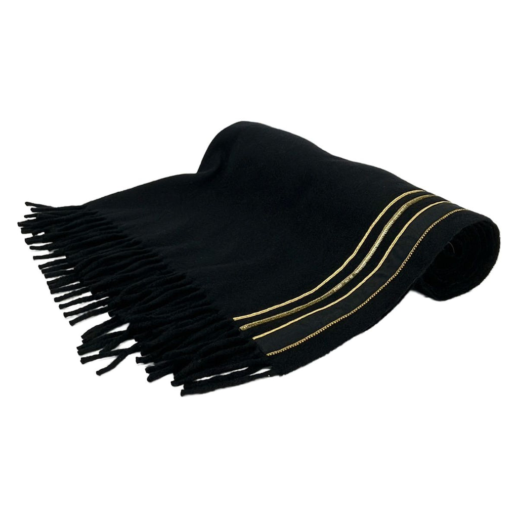 Hermes Shawl Black Gold Cashmere Scarf
