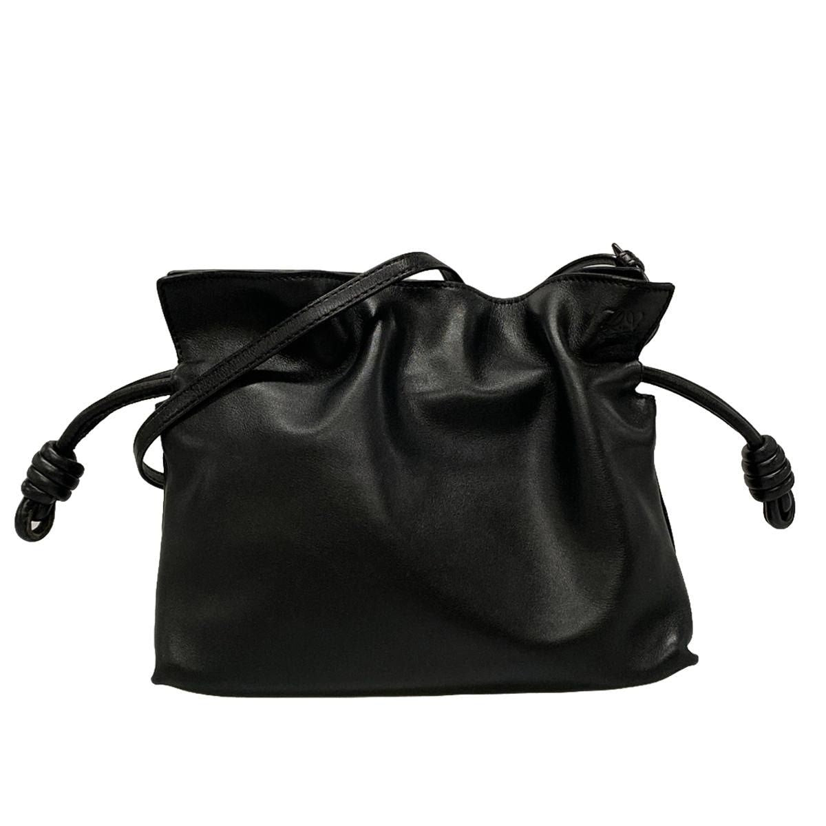 Loewe Shoulder Bag Flamenco Black Strap for Another Model Leather
