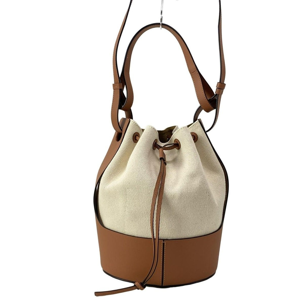 Loewe Shoulder Bag Balloon Medium Ivory Tan Drawstring 2-Way — view 3