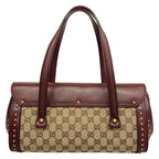 Gucci Handbag Bamboo Barrette Beige Bordeaux Leather — view 3