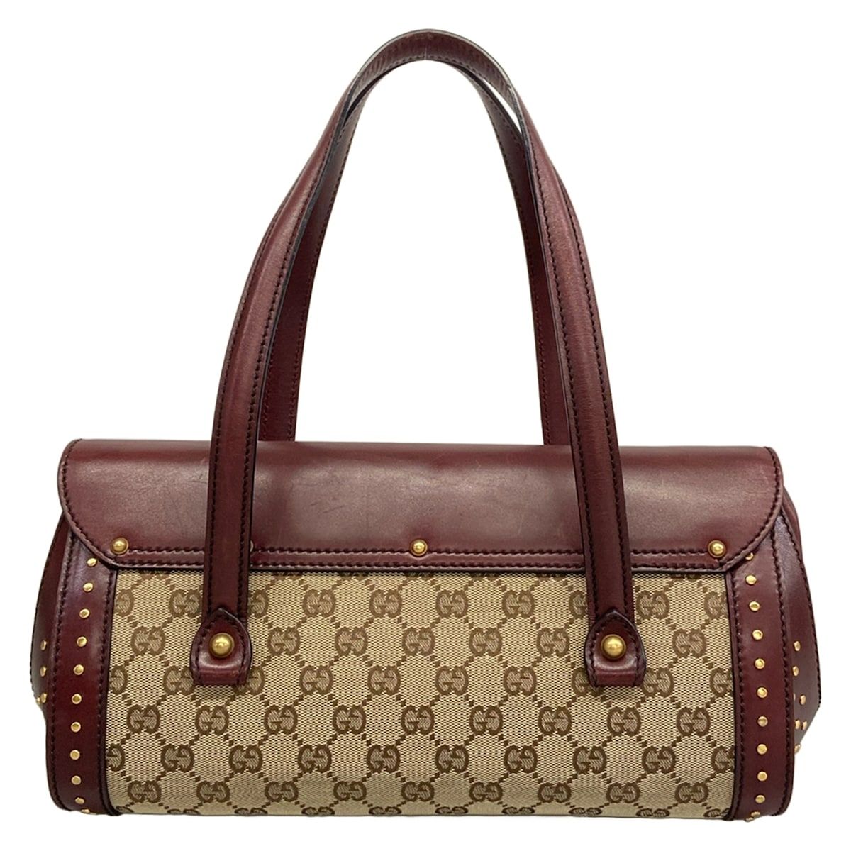 Gucci Handbag Bamboo Barrette Beige Bordeaux Leather — view 3