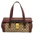 Gucci Handbag Bamboo Barrette Beige Bordeaux Leather