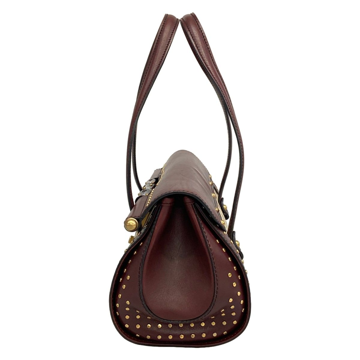 Gucci Handbag Bamboo Barrette Beige Bordeaux Leather — view 4