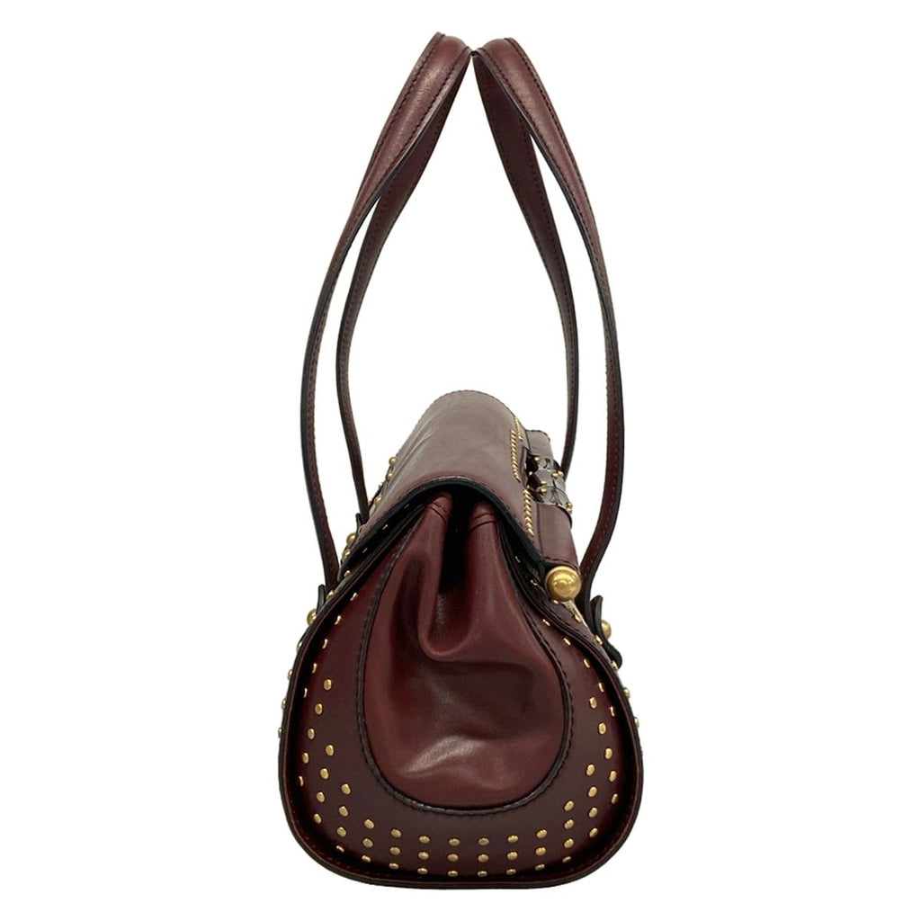 Gucci Handbag Bamboo Barrette Beige Bordeaux Leather — view 2