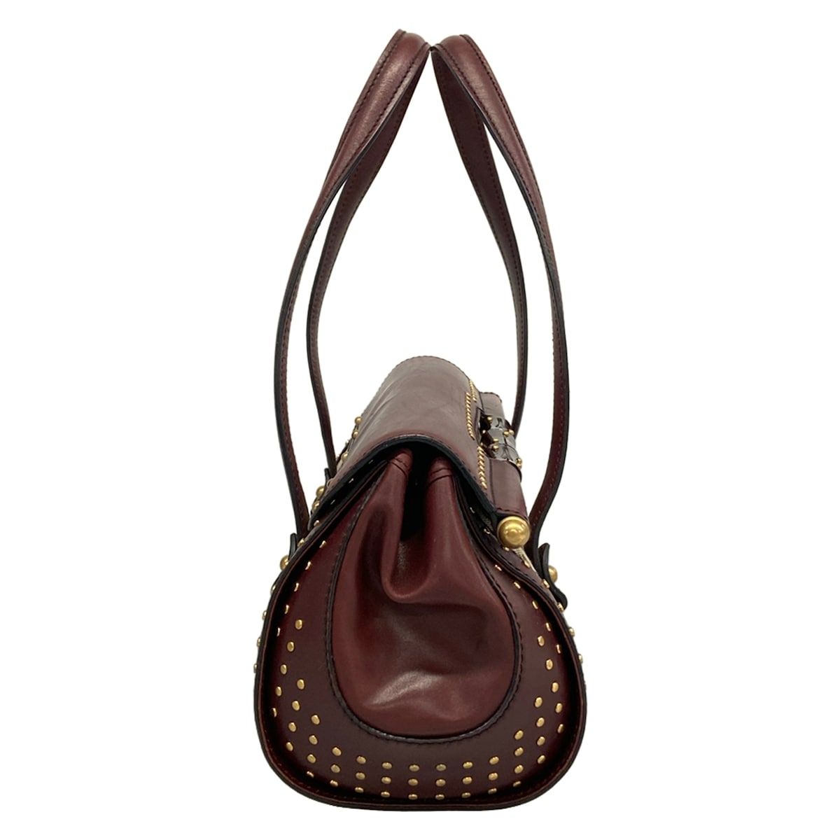 Gucci Handbag Bamboo Barrette Beige Bordeaux Leather — view 2