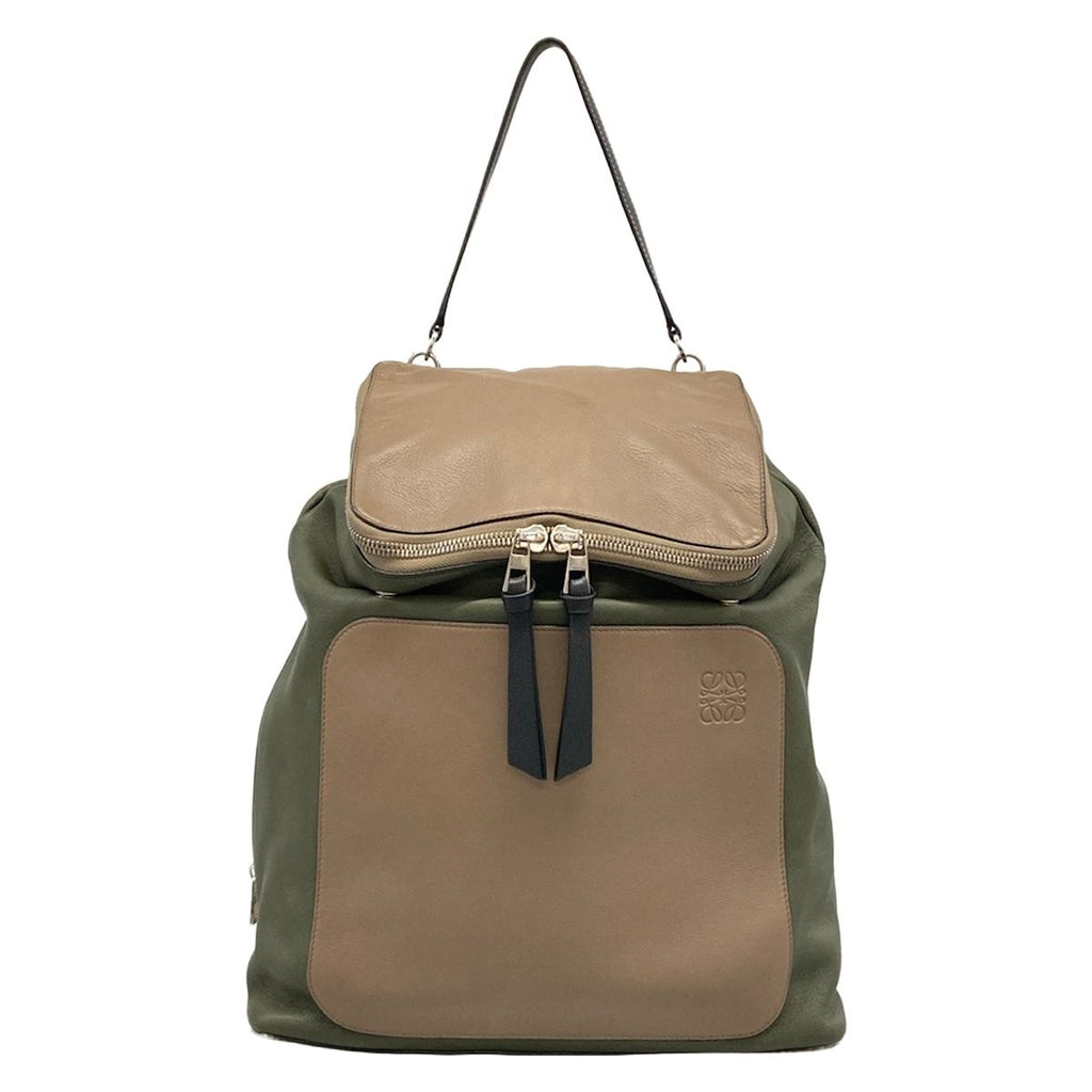 Loewe Backpack Goya Khaki Light Brown Leather