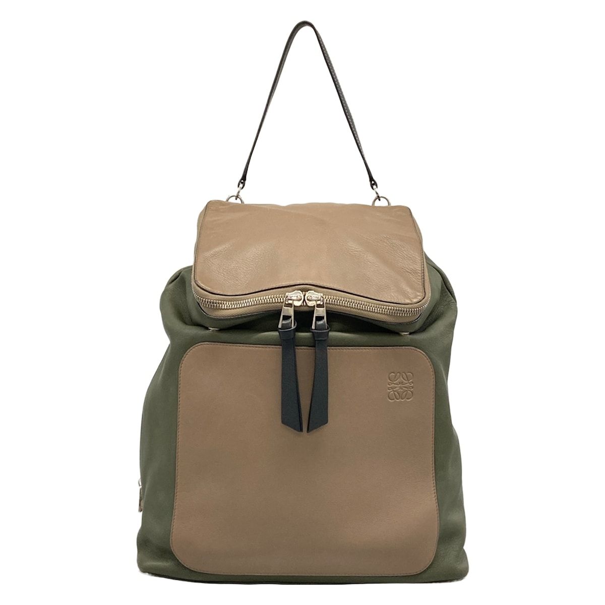 Loewe Backpack Goya Khaki Light Brown Leather